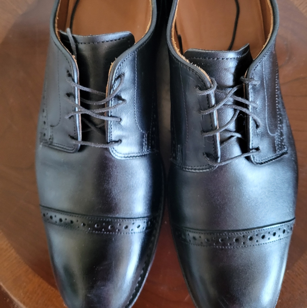 Ralph Lauren Black Leather Slaton Oxfords